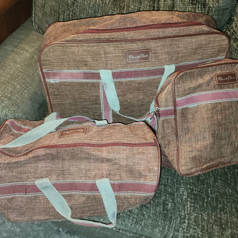 Vintage Oscar de la Renta Tweed luggage set
